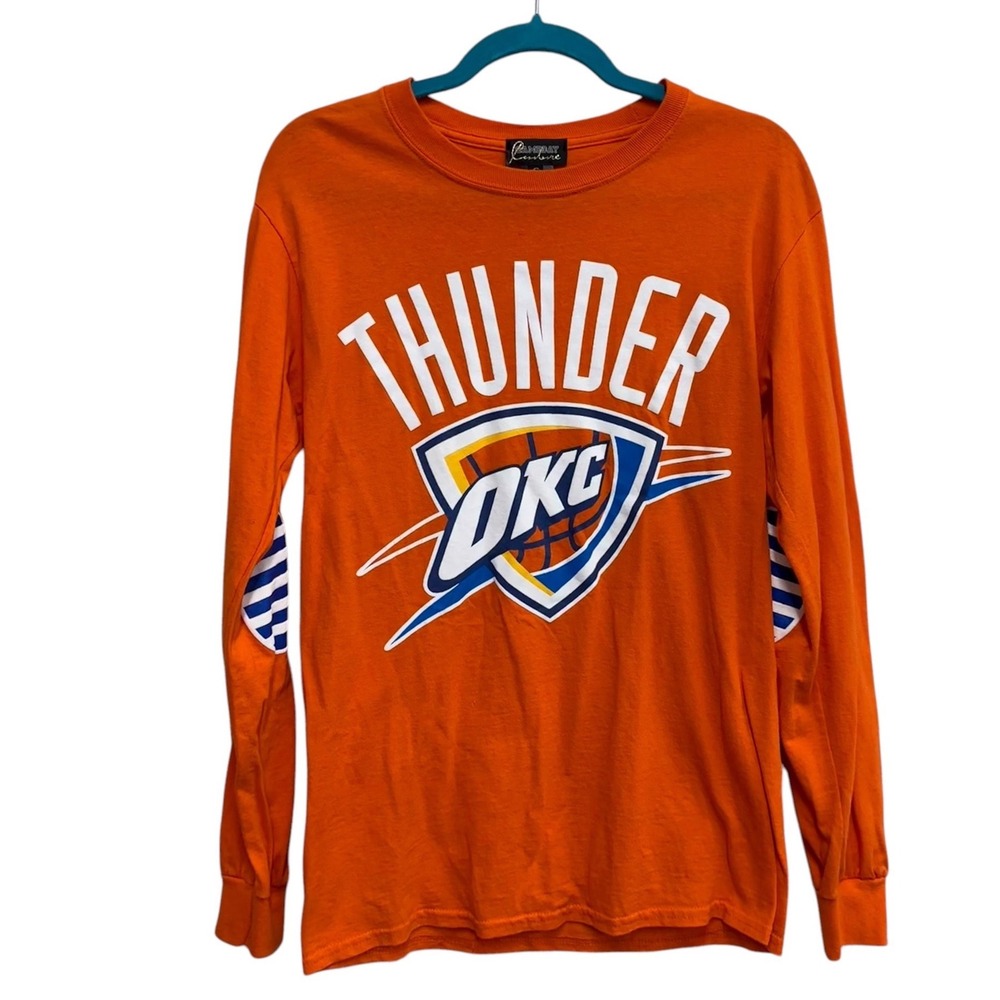 OKC Thunder GameDay Couture Long Sleeve Shirt S Orange NBA Basketball